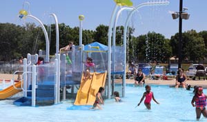 Kiddie pool with slide at Champaign Park District.